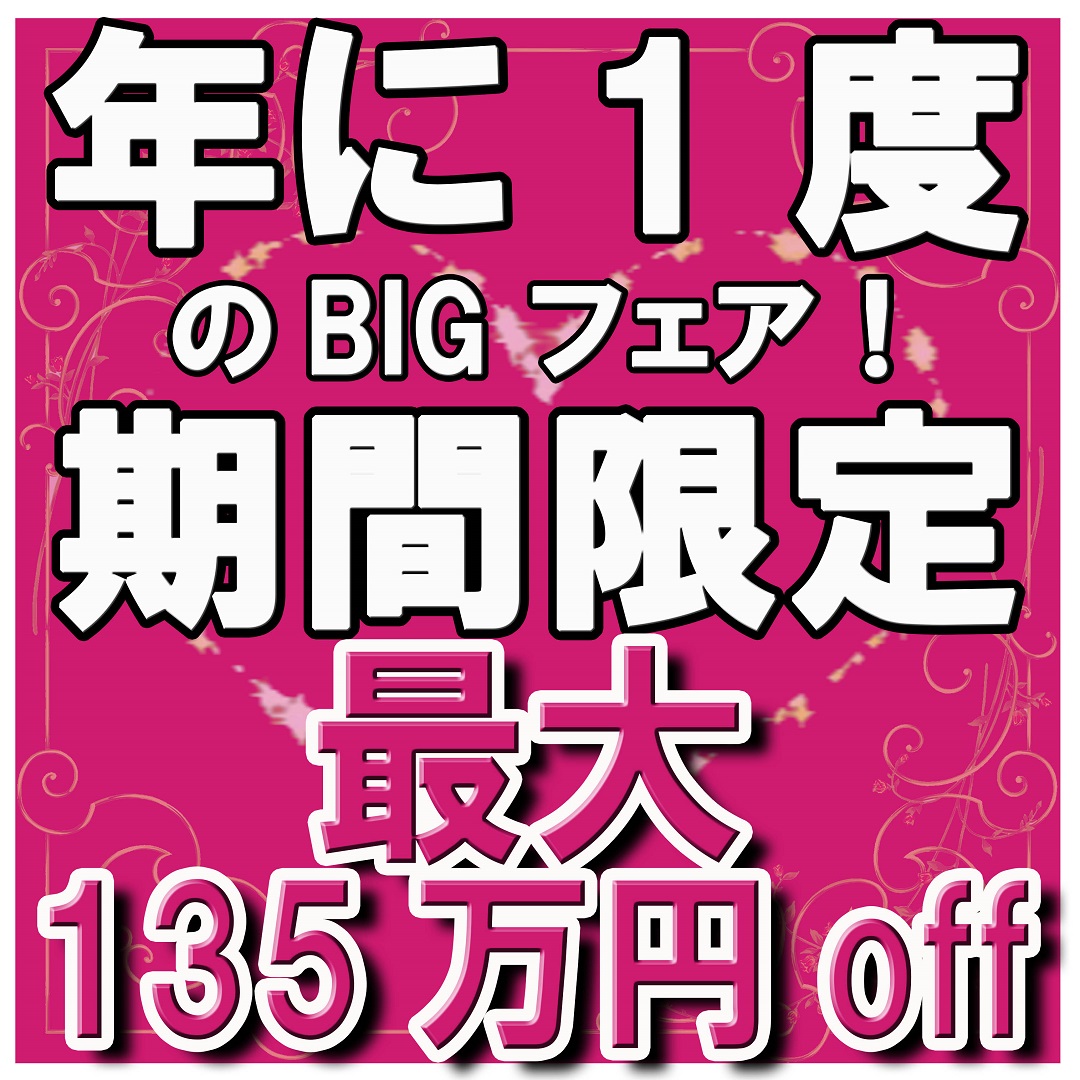 残3組★★年に1度のBIGフェア★★最大135万円お得!7/31まで!